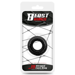 Beast Rings Cockring souple Striped Noir
